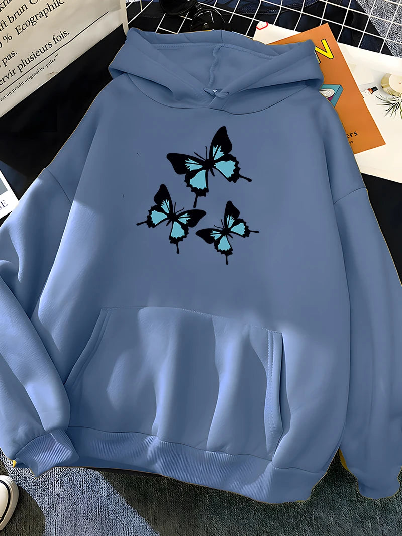 Butterfly Cartoon Pullover Hoodie