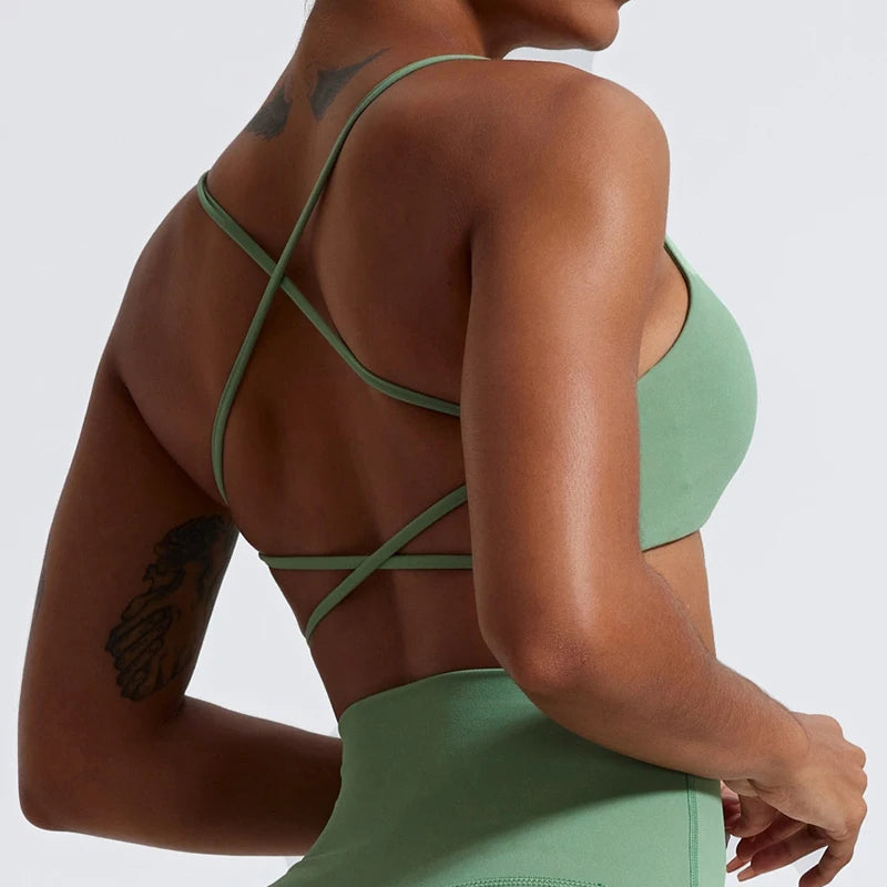 Strappy Criss Cross Back Bra Backless