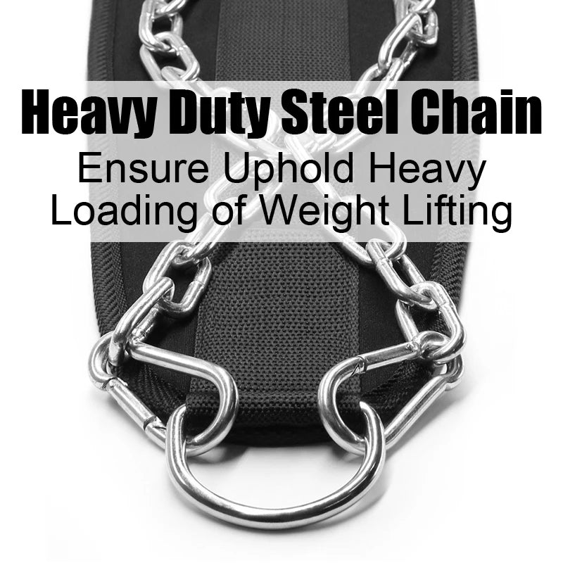 Weightlifting Gym Belt With Chain - Pull Up, Dips, Crossfit Gym Equipment