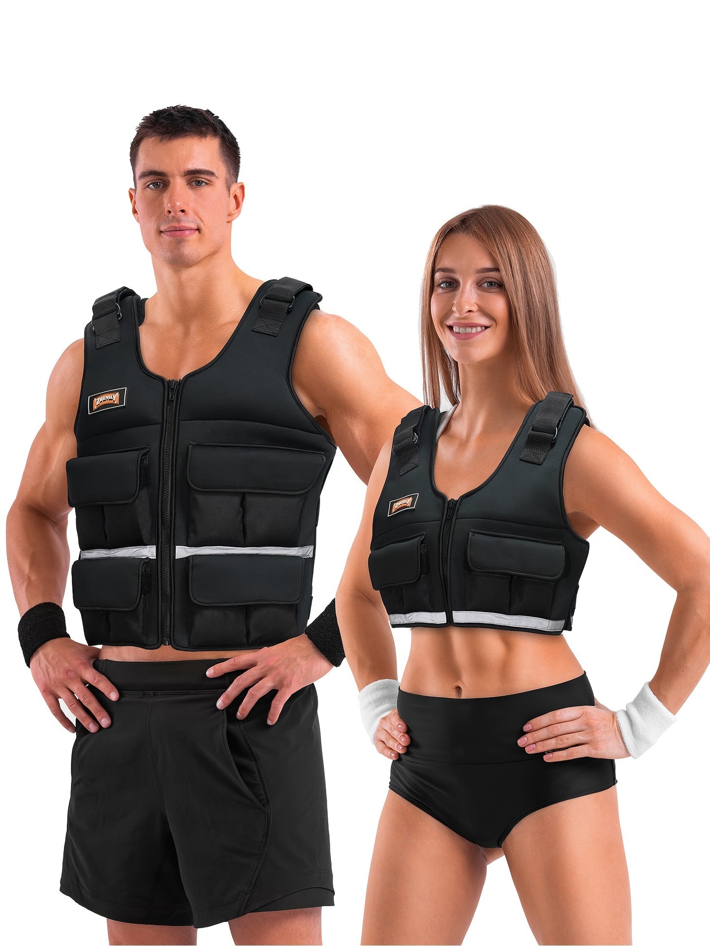 Adjustable Weighted Vest With Shoulder Pads - Adjustable Size - 5lbs Weights