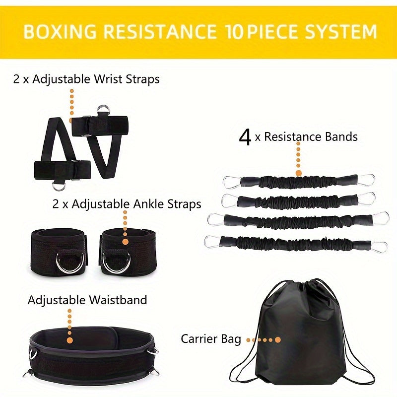 9pcs Speed and Agility Resistance Bands Trainer