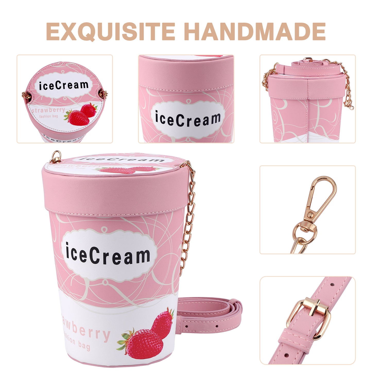 Crossbody Bag for Women - Ice Cream Design