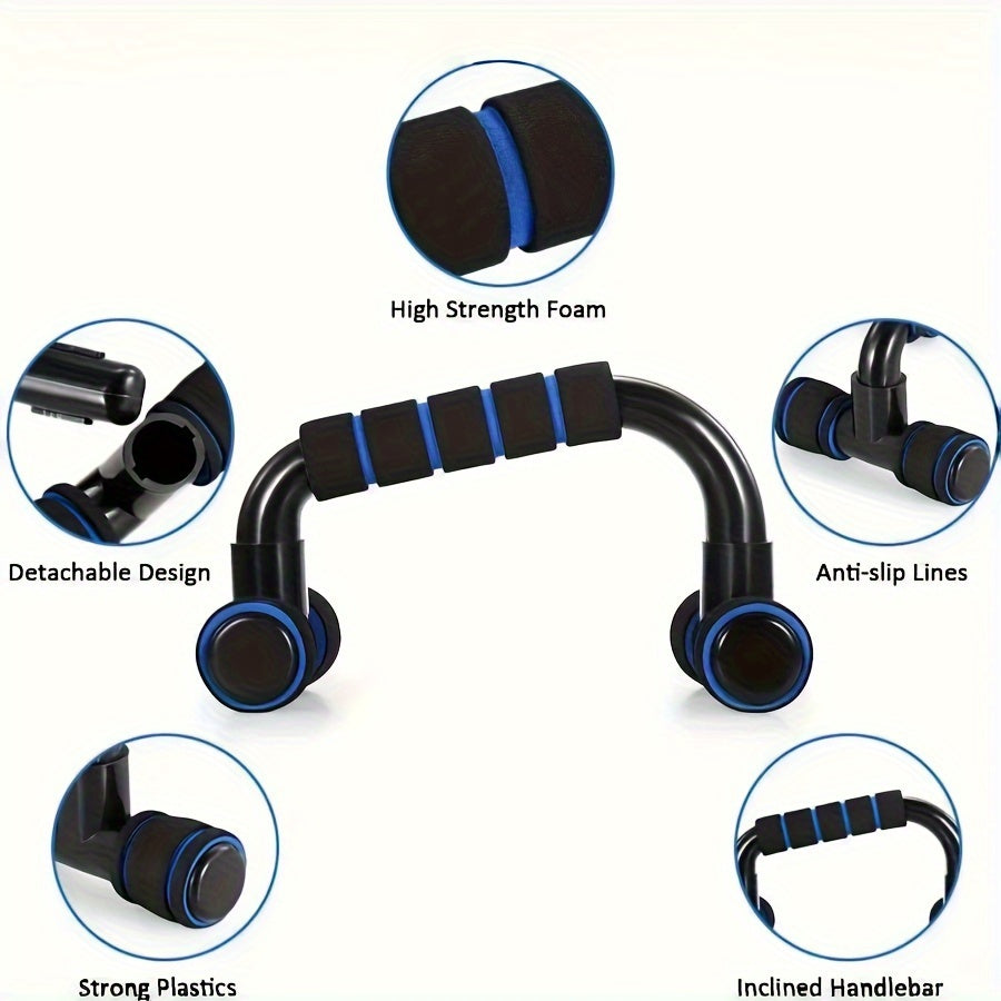 Blue smooth belly wheel push-up stand Jump rope grip device Pull device belly wheel set