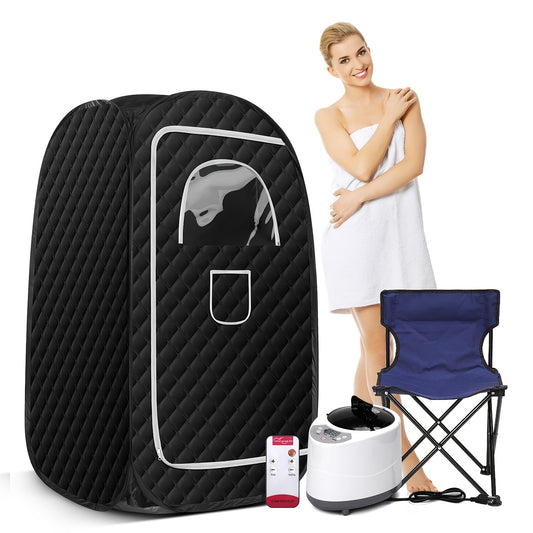 Portable Sauna for Home With 1000 Watt Steamer, Folding Chair, Remote Control