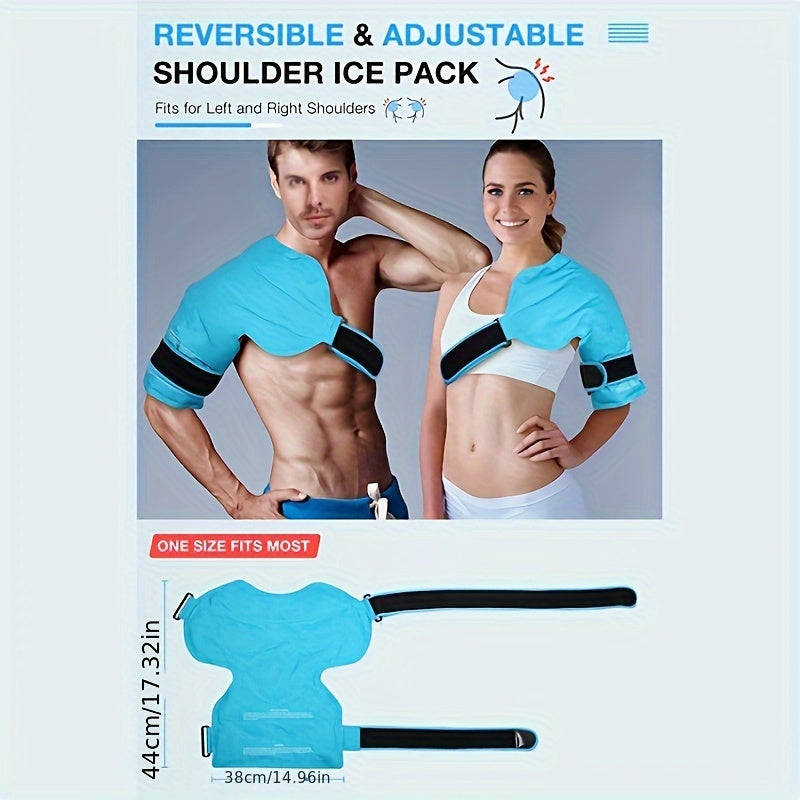 Adjustable Shoulder Ice Pack Wrap, Hot Cold Therapy Gel Pack