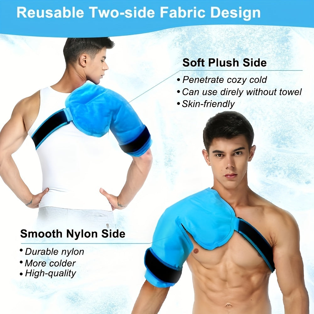 Adjustable Shoulder Ice Pack Wrap, Hot Cold Therapy Gel Pack